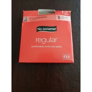 No Nonsense Regular Comfortable Reinforced Pantyhose Size B Tan Box damage